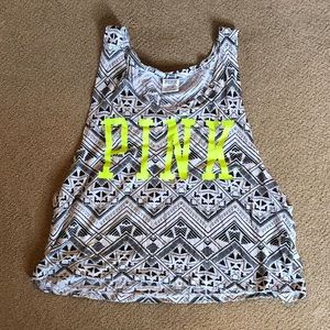 Pink Aztec tank crop top